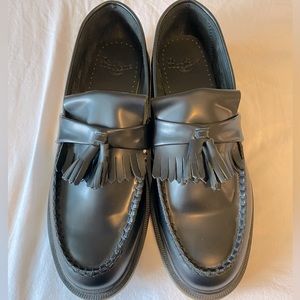 Black leather Doc Marten’s loafers